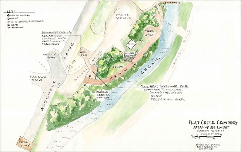 Map drawing of Flat Creek Crossing