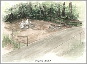 April Carder Watercolor - Picnic Area Tile